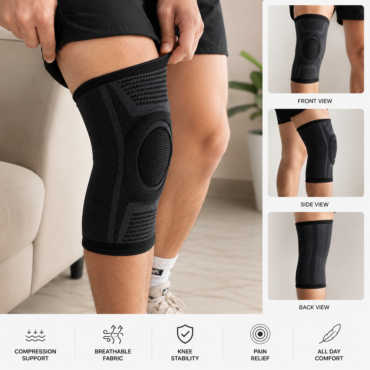 Knee Sleeve with Silicone Gel Ring
