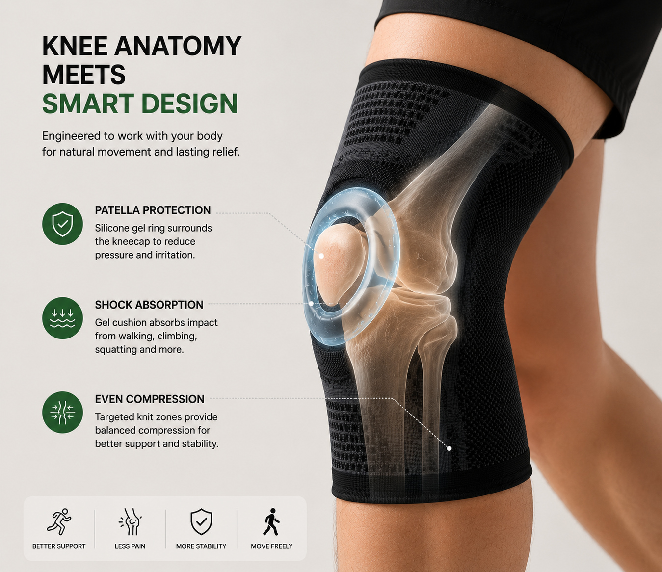 Knee Sleeve with Silicone Gel Ring